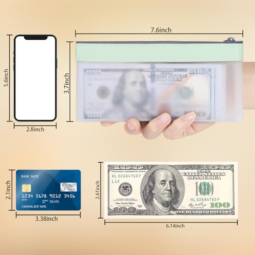 8 Pack Clear Money Envelopes for Cash Money Bag Pouch 7.6x3.7 inch - color: 8 colours