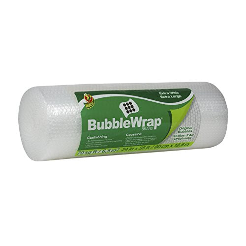 Duck Brand Bubble Wrap Roll, 24 Inches Wide x 35 Feet, Perforated Every 12" (1062218)