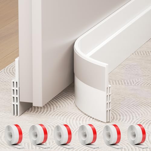 6 Pack Under Door Draft Stopper Weather Stripping Door Seal Threshold Strip - color: White, size: 6 Pack