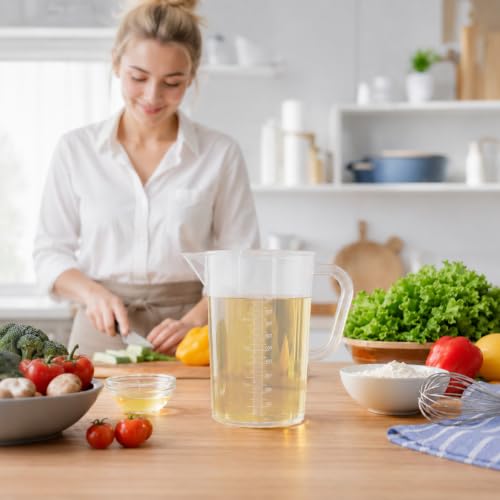 Plastic Measuring Cup with Handle, 1000ml Plastic Measuring Pitcher