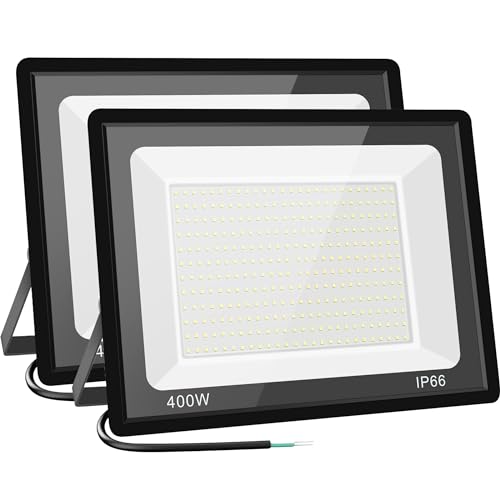 400W LED Flood Lights 2 Pack, 40000LM 6000K, IP66 Outdoor Lights - size: 400 W-2 pack