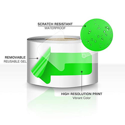 EVQ Green Arrow Floor Sticker Tape 2 x 4 Inch Directional Vinyl 200 PCS - color: Green, size: 2"×4"