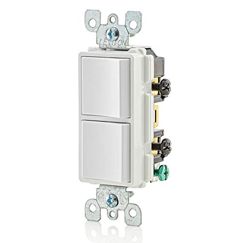 Leviton 15 Amp, 120/277 Volt, Decora Single-Pole, AC Combination Switch, Commercial Grade, Grounding, 5634-W, White - color: White