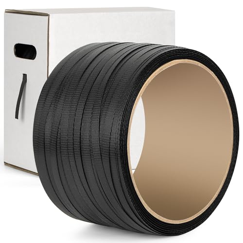 PP Strapping Banding Roll - 1000ft x ½’’ Standard PP Strappings Roll - Banding & Pallet Strap Kit - 400lb Break Strength - Includes Strapping Rolls & Self-Dispensing Box