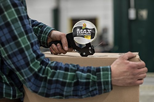 Duck Max Packaging Tape with Pistol Grip Dispenser, 3" Core, 1.88" X 54.6 Yds, Crystal Clear - size: 1.88 Inches x 54.6 Yards (Single Roll)