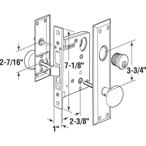 Segal SE 27600 Entry Door Mortise Lockset, 2-1/2 In. Backset, Single Cylinder, Satin Finish (Single Pack) - color: Satin Nickel