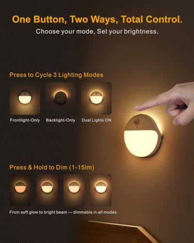 YUNLEX Toilet Light Motion Sensor, Battery Operated Night Light Indoor - color: Warm Yellow