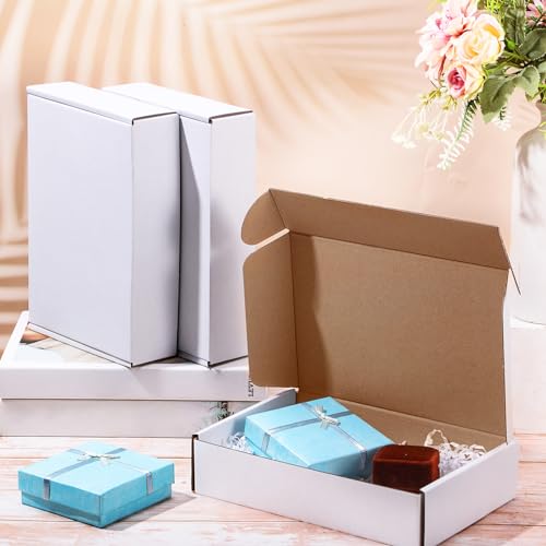 Qilery 200 Pcs 6.1 x 4.02 x 1.26 Inches Mailing Boxes White Mailer Boxes - size: 6.1 x 4.02 x 1.26 Inches
