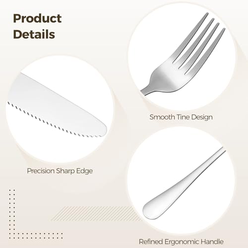 100 Pcs Silverware Set - Includes 50 Forks and 50 Knives - Stainless Steel Forks and Knives Flatware Tableware Cutlery Set for Wedding Dinner Party Restaurant Holiday Party