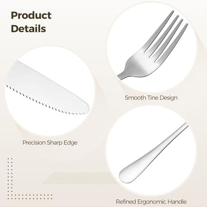 100 Pcs Silverware Set - Includes 50 Forks and 50 Knives - Stainless Steel Forks and Knives Flatware Tableware Cutlery Set for Wedding Dinner Party Restaurant Holiday Party
