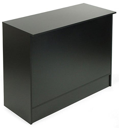 Displays2go Cash Register Stand with 3 Height-Adjustable Shelves - color: Black, size: Width: 48"