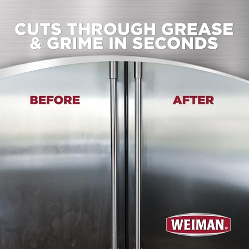 Weiman Stainless Steel Cleaner & Polish Streak-Free Shine - For Refrigerators, Oven, Dishwasher, Stove - 4 Pack Aerosol Spray with Microfiber Cloth Included - size: 34 Ounce (Pack of 2)