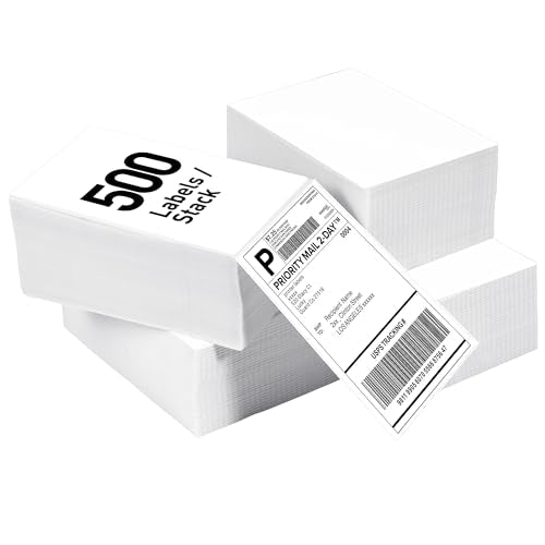 Fanfold 4" x 6" Direct Thermal Labels 2000 Thermal Printer Paper 4 Stacks Shipping Labels - style: 2000 Labels-White
