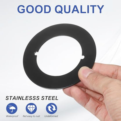 PATIKIL Door Knob Plates, 2 Pcs Round Plate Cover for Door Deadbolt Double Side Knob Handle Repair Kit Cover Filler Fixing Repair Backplate, Black - color: Black