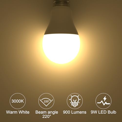 ORALUCE E26 LED Light Bulb 60 Watt, A19 9W 3000K Warm White, 12 Pack - color: Warmwhite, size: 12 Count (Pack of 1)