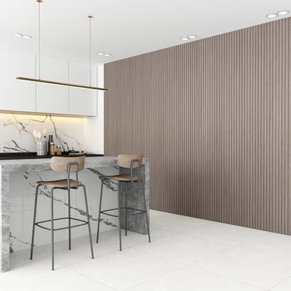 Slat Wall Panel 8-Pack, 108’’x6.3’’, Smoky Oak - size: 108’’x6.3’’-Smoky Oak