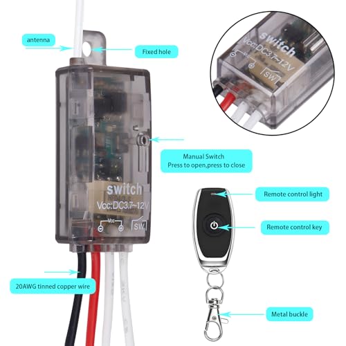12V Wireless Switch,Dry Contact Remote Switch,with 2A Relay. - size: Dry Contact 12V 2A Remote Switch