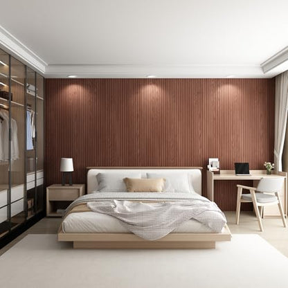 Slat Wall Panel 8-Pack, 108’’x6.3’’, Walnut - size: 108’’x6.3’’-Walnut