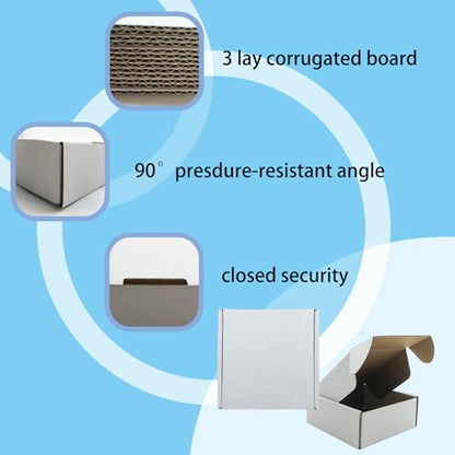 5x5x2 inch White Shipping Boxes 25 Pack,Small Gift Boxes,Bulk of Mailers - size: 5''x5''x2''