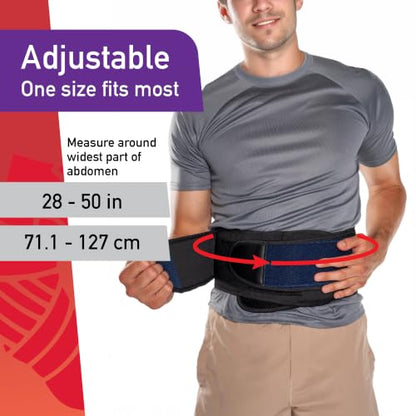 MUELLER Sports Medicine Lumbar Back Brace with Removable Pad, Ideal for Upper and Lower Back Pain, Relief & Support for Men and Women, Strains, Sciatica, Scoliosis - size: Regular