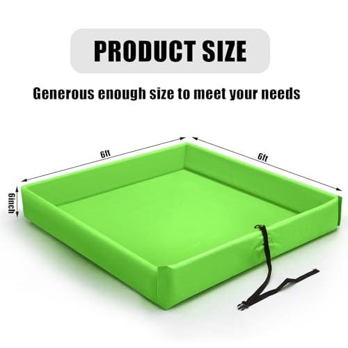 Wettarn 1 Pcs Folding Duck Pond 6’ x 6’ Portable Spill Containment, Green - color: Green, size: 6*6ft