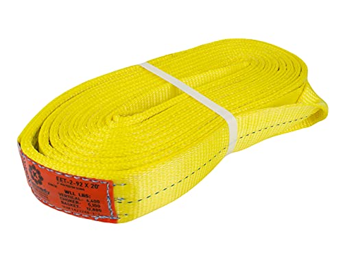 Kennedy Wire Rope & Sling Co. 2" x 22' 2-Ply Twist Eye Polyester Lifting Sling (Various Sizes in Listing) Made in The USA - color: 2" 2-Ply Twist Eye (Type 4), size: 2" x 22'