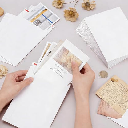 PH PandaHall 130pcs White Paper Shipping Envelopes Self Seal Card Mailers 7x5 Inch Rigid Mailers Envelopes Photo Mailers Shipping Envelope for Trading Cards Protection Mailing and Collection Storage