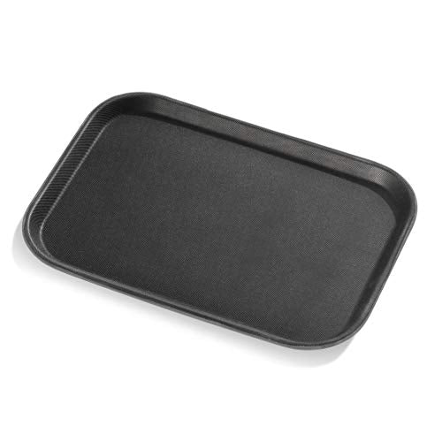 New Star Foodservice Restaurant Grade Non-Slip Tray, Plastic, Rubber Lined, Rectangular, 10-Inch x 14-Inch, Black - color: Black, size: 10-Inch x 14-Inch
