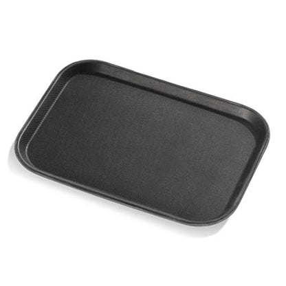 New Star Foodservice Restaurant Grade Non-Slip Tray, Plastic, Rubber Lined, Rectangular, 10-Inch x 14-Inch, Black - color: Black, size: 10-Inch x 14-Inch