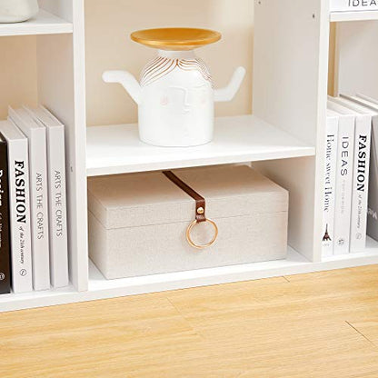 VASAGLE Bookshelf with 13 Storage Shelves, 9.8 x 33.9 x 55.1 Inches - color: White, style: 5-Tier (33.9"W)