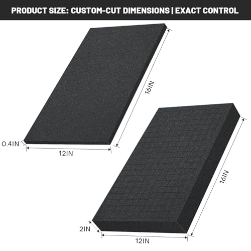 Dual-Thickness Case Foam Insert Kit 8PCS (4PCS 16x12x2" + 4PCS 16x12x0.4") - Pick and Pluck Protective Layer for Tool Drawers, Game Cases & Collectible Organizers - size: 8Pcs (4Pcs 16x12x2 In + 4Pcs 16x12x0.4 In)