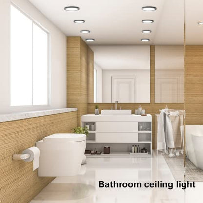 ETL 7 inch Small LED Flush Mount Ceiling Light Dimmable,5000K Daylight Ultra Slim Round Flat Panel Ceiling Light Fixture,Modern Ceiling Lamp for Closet,Kitchen,Bathroom 6 Pack Black - color: Black, size: 7 inch-6 Pack