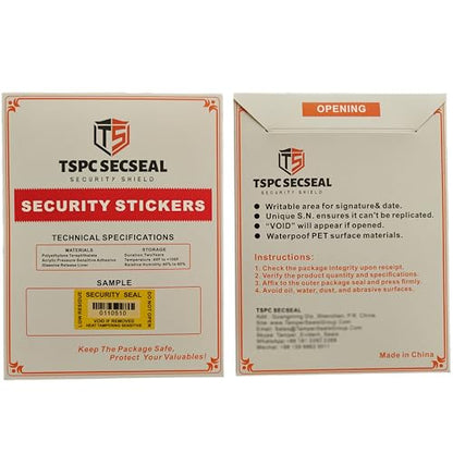100pcs Tamper Proof Stickers Seals Labels (Matte Yellow, 1" X 2") - color: Matte Yellow 2, size: 1" X 2"