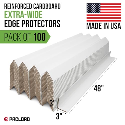 Extra-Wide 48" x 3" x 3" Reinforced Cardboard Edge Protectors - color: Thickness: 0.16", size: Pack of 100