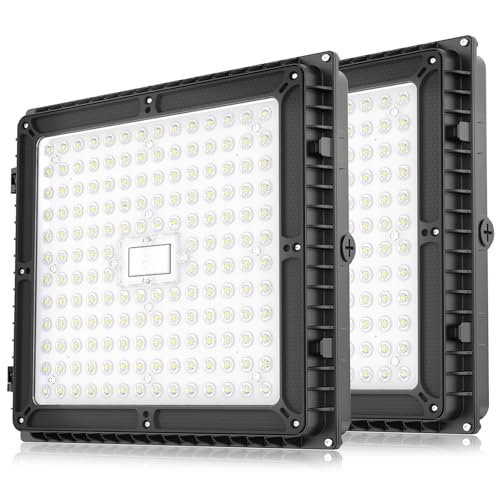HYPERLITE 100W LED Canopy Lights: 1-10V Dimmable 13000LM Surface Mount Parking Garage Light IP65 Waterproof for Barn Gas Station Ceiling UL Listed 2 Pack - size: 100W-5000K-2Pack