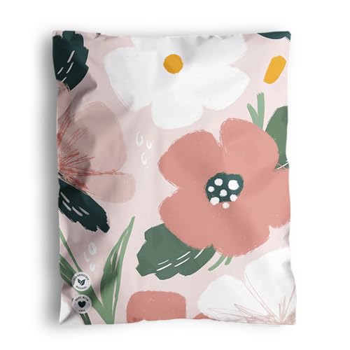 Poly Mailers 10x13-25 Pack Biodegradable Shipping Bags for Clothes - Impack Self-Seal Waterproof Thick Mailing Envelope for Accessories & Clothing - Pastel Petals - color: Pastel Petals, size: 10"x13" (25 pack)