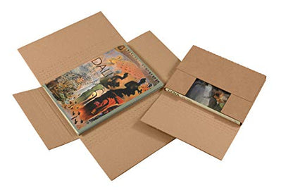 Boxes Fast BFM1291K Corrugated Cardboard Easy-Fold Mailers, 12 1/8 x 9 1/8 x 1 Inches, Fold Over Mailers, Adjustable Die-Cut Shipping Boxes, Multi-Depth, Large Kraft Mailing Boxes (Pack of 50)