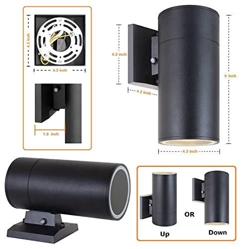 Dusk to Dawn Outdoor Lighting Fixture, Exterior Lights, 3 Pack - color: Cylinder (Black 3pack - Dusk to Dawn )