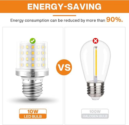 4Pack 900Lumen E26/E27 3 Way LED Bulb, 10W 3 Light Mode Dimmable - color: Silver
