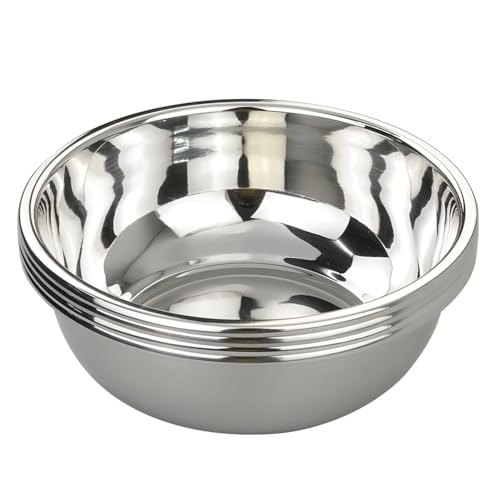 4 Packs Stainless Steel Mixing Bowls for Prep, 9.6" x 3.5"