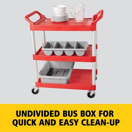 Rubbermaid Commercial Products Standard Bus/Utility Box, 4.6-Gallon, Gray - color: Gray, size: 4.6 Gallon, style: Undivided