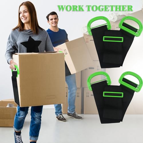 Adjustable Lifting Moving Straps, 1-Person Lifting Handle Straps with Anti-Slip Gloves, Furniture Moving Straps Support up to 600Lbs for Furniture, Boxes, House-Moving - style: 1-Person Lifting Handle Straps