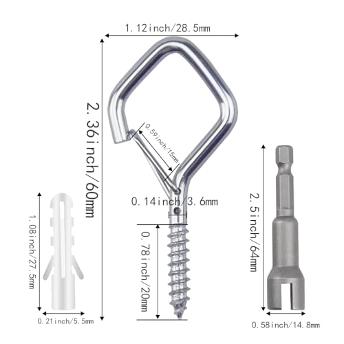 32 Pcs 2.36IN Ceiling Hooks with Safety Buckle for Plants - color: Silver, size: 32Pcs
