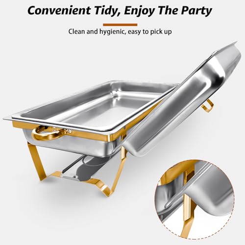 Chafing Dishes for Buffet, 9QT 5 Pack Chafing Dish Buffet Set - size: 5 Pack Gold