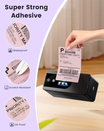 Phomemo Pink 4x6 Thermal Label, Shipping Labels Pack of 250 4x6 Roll Labels, Compatible with Phomemo, Zebra, Rollo, Jadens and Other Thermal Printers - color: Pink-250