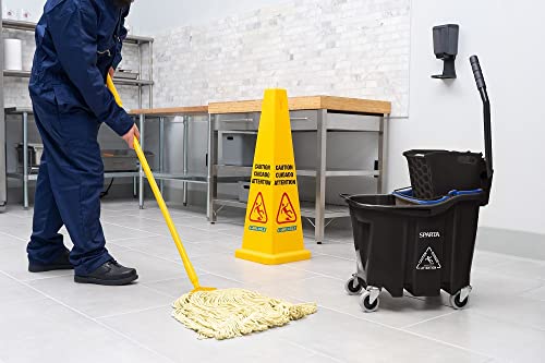 SPARTA 35 Qt Mop Bucket System with Wringer and Insert, Black - color: Black