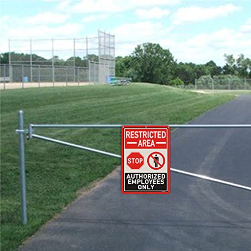 2 Pack Restricted Area Sign Authorized Employees Only 14 x 10 Inches Stop Do Not Enter Metal Reflective Rust Aluminum Weatherproof UV Protected Easy Mounting Indoor Outdoor Use