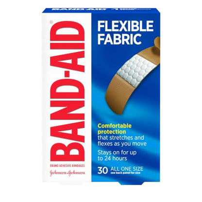 BAND-AID Brand Flexible Fabric Adhesive Bandages, All One Size, 30 Count - size: 30 Count, style: All One Size