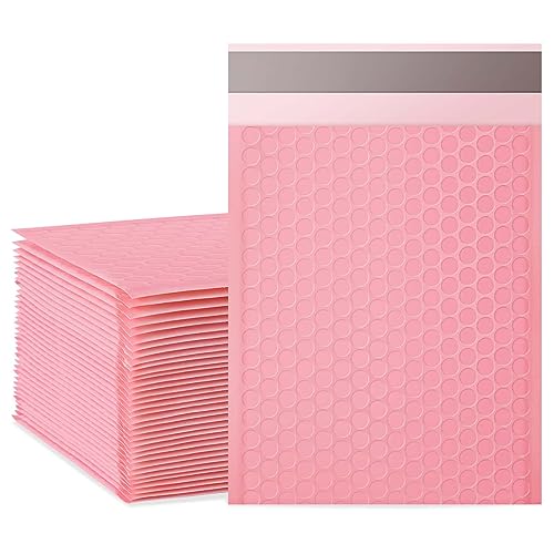 packbabol Bubble Mailers, 8.5x11 Inch Poly Padded Bubble Mailers Pack of 50 Bubble Envelopes Opaque Self Seal Adhesive Waterproof Bags for Shipping and Packaging (Pink) - color: pink, size: 8.5x11-50Pc