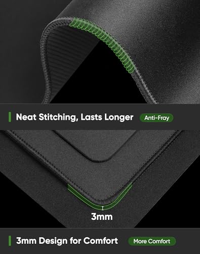 ALOANES Non-Slip Extended Mouse Pad Office&Home Desk Mat Stitched Edge - color: Classic Black, size: 31.5L x 11.8W inches